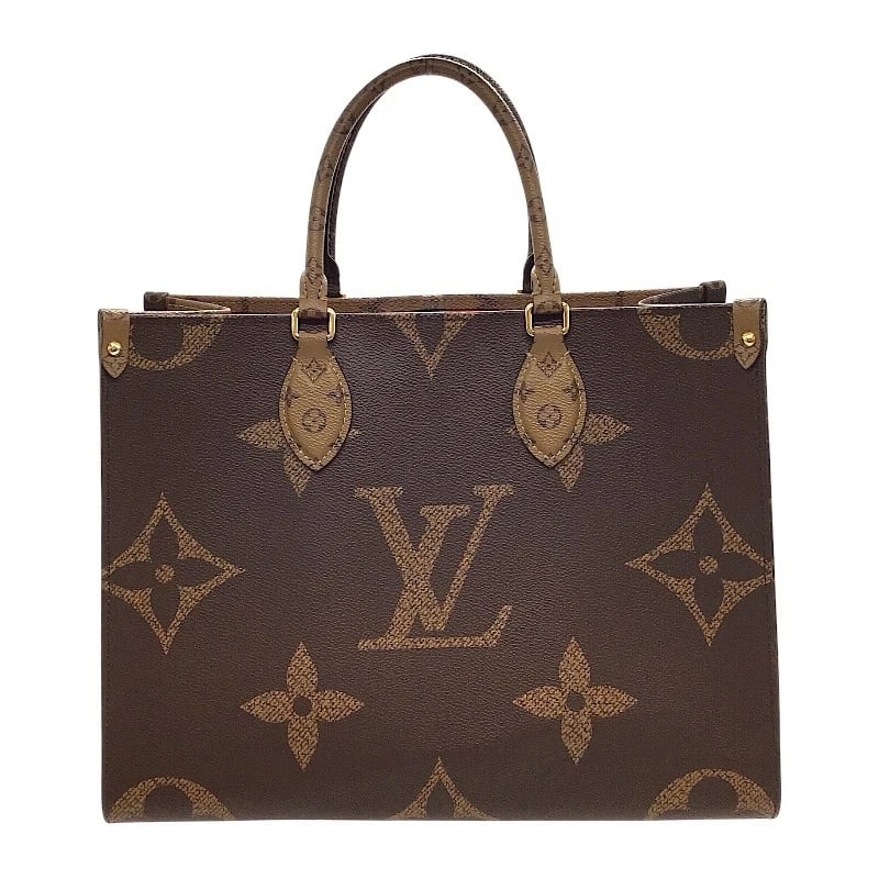 LOUIS VUITTON ON THE GO MM TOTE BAG: LOUIS VUITTON On the Go MM Tote Bag Brand: LOUIS VUITTON Type: Tote Bag Material: Monogram/Monogram Reverse Canvas Color: GDHardware Size: W13.0 x H10.2x D6.3inch Accessories: None Accesso