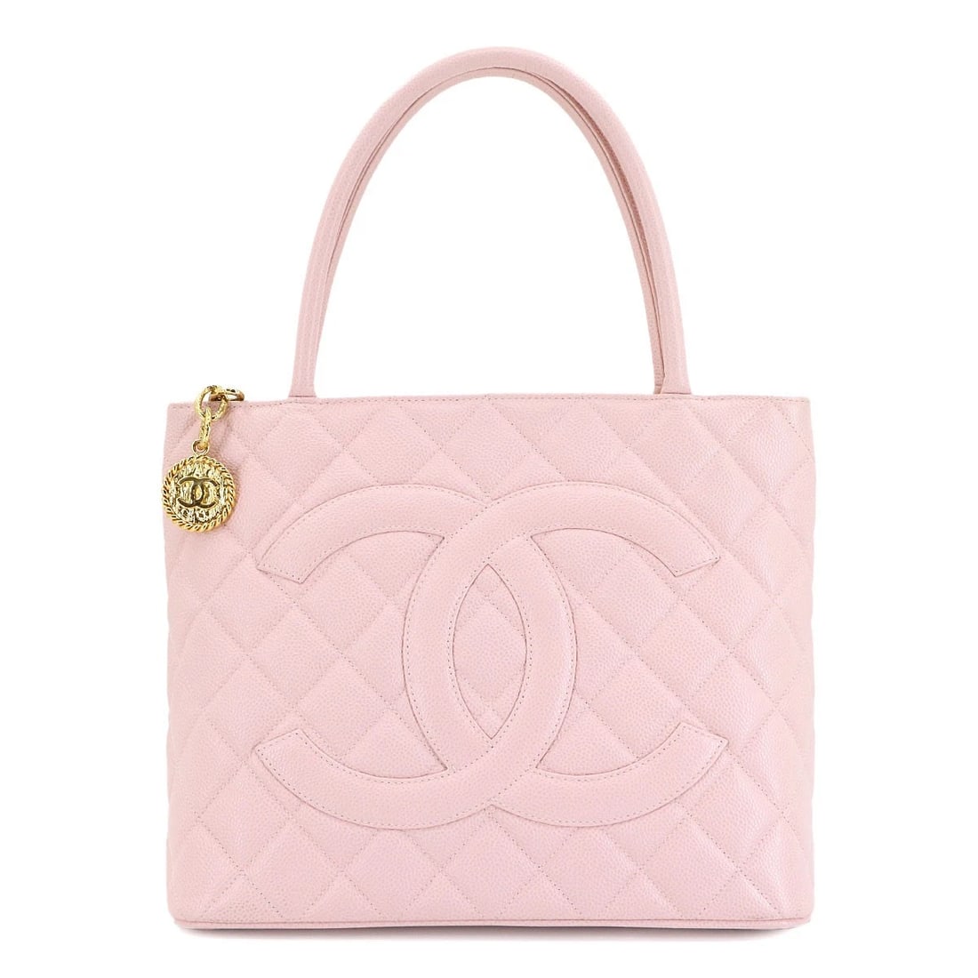 CHANEL MEDALLION TOTE BAG LEATHER LIGHT PINK PURSE (1 of 6)