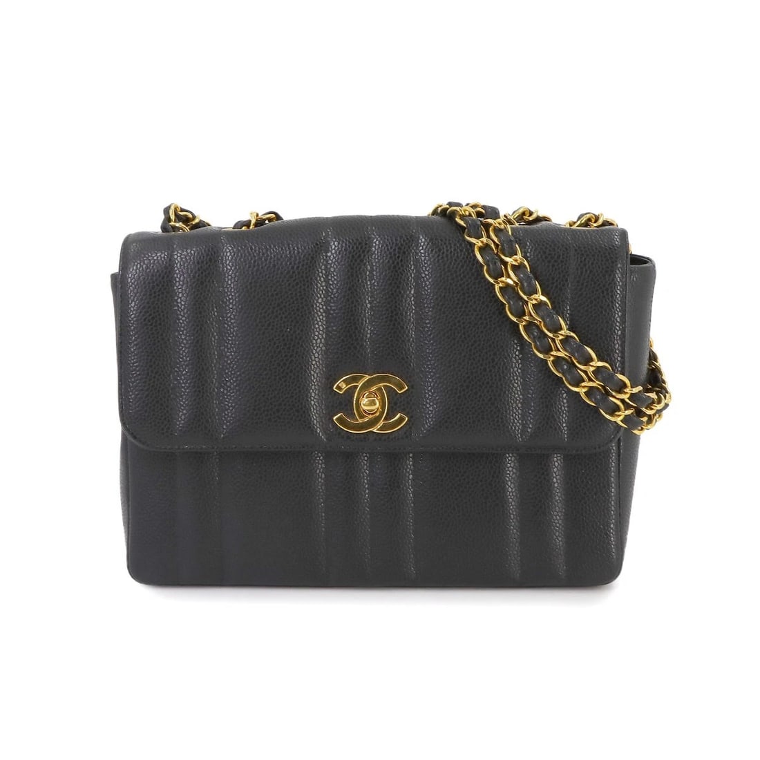 CHANEL MADEMOISELLE CHAIN SHOULDER BAG LEATHER BLACK (1 of 5)