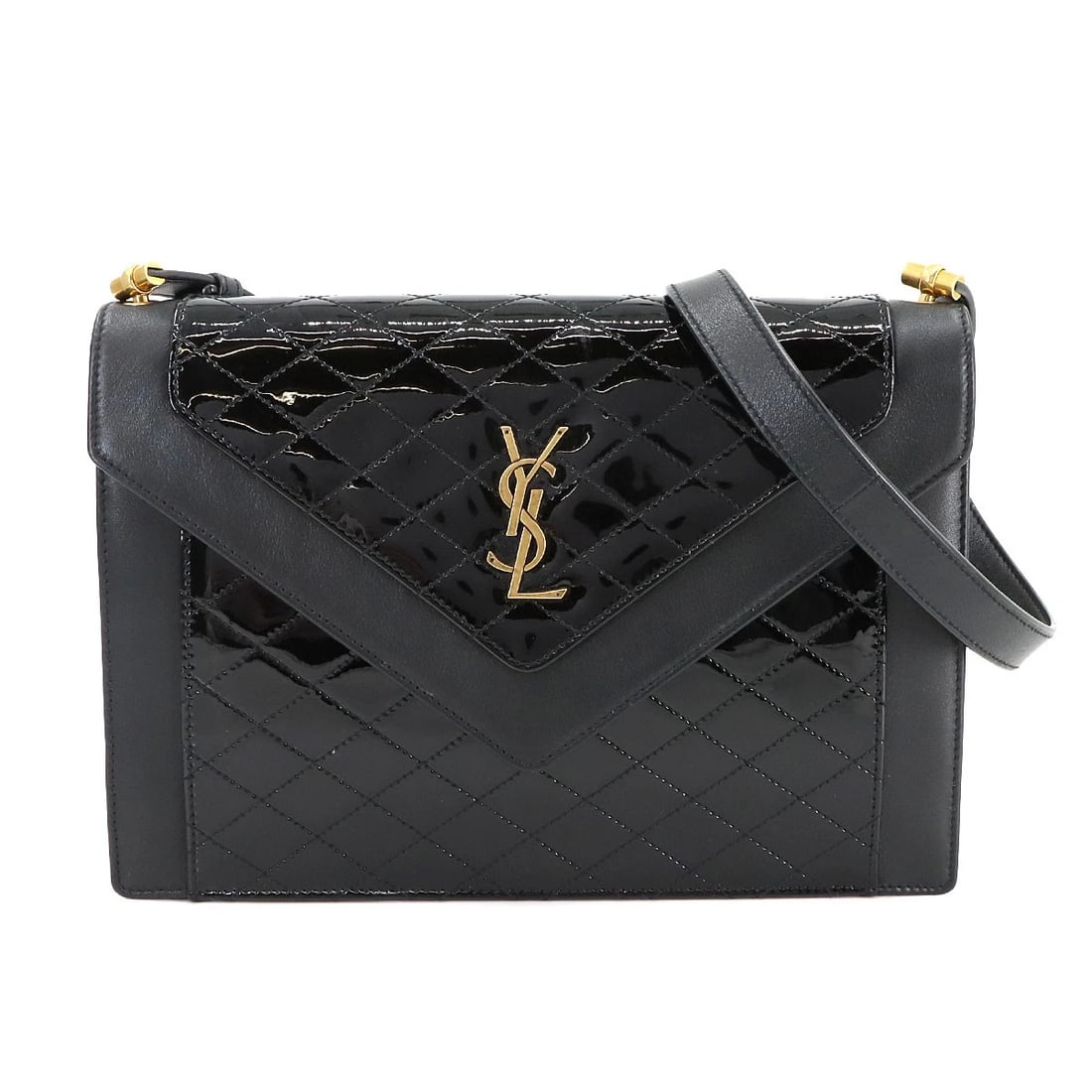 SAINT LAURENT GABY SHOULDER BAG ENAMEL LEATHER (1 of 5)
