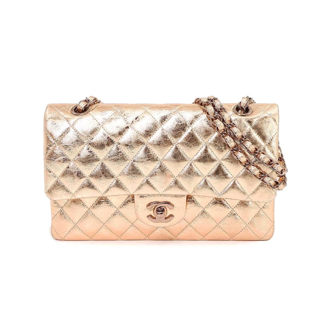 CHANEL MATELASSE 25 CHAIN SHOULDER BAG METALLIC PINK (1 of 5)