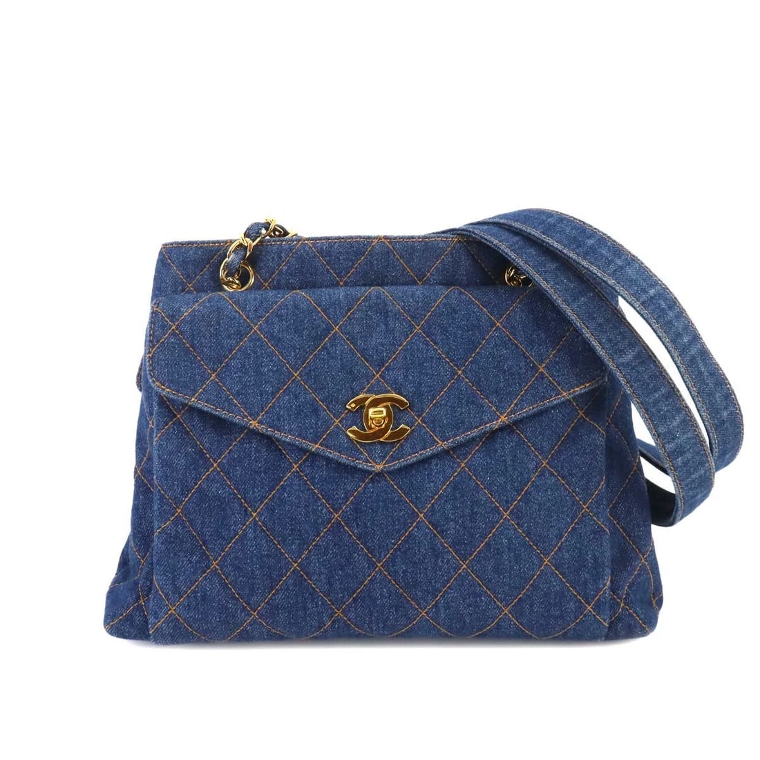 CHANEL MATELASSE CHAIN SHOULDER BAG DENIM BLUE (1 of 6)