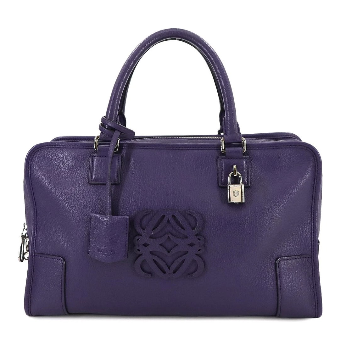 LOEWE AMAZONA 36 HAND BAG LEATHER PURPLE (1 of 8)