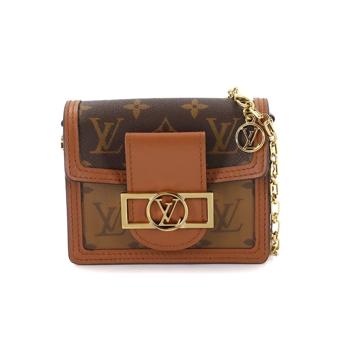 LOUIS VUITTON MONOGRAM REVERSE PICO CHAIN SHOULDER BAG: LOUIS VUITTON MONOGRAM REVERSE PICO CHAIN SHOULDER BAG Brand: LOUIS VUITTON Type: Shoulder Bag Material: Monogram Reverse Canvas , Monogram Canvas Color: Monogram Reverse , Monogram Size: W 5.51 i