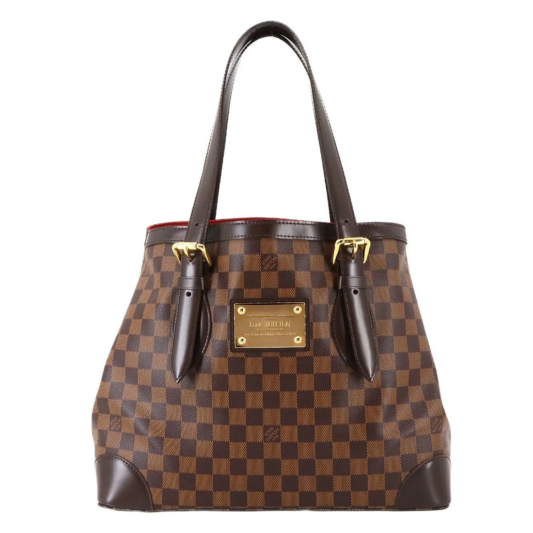 LOUIS VUITTON DAMIER HAMPSTEAD MM TOTE BAG EBENE BROWN (1 of 7)