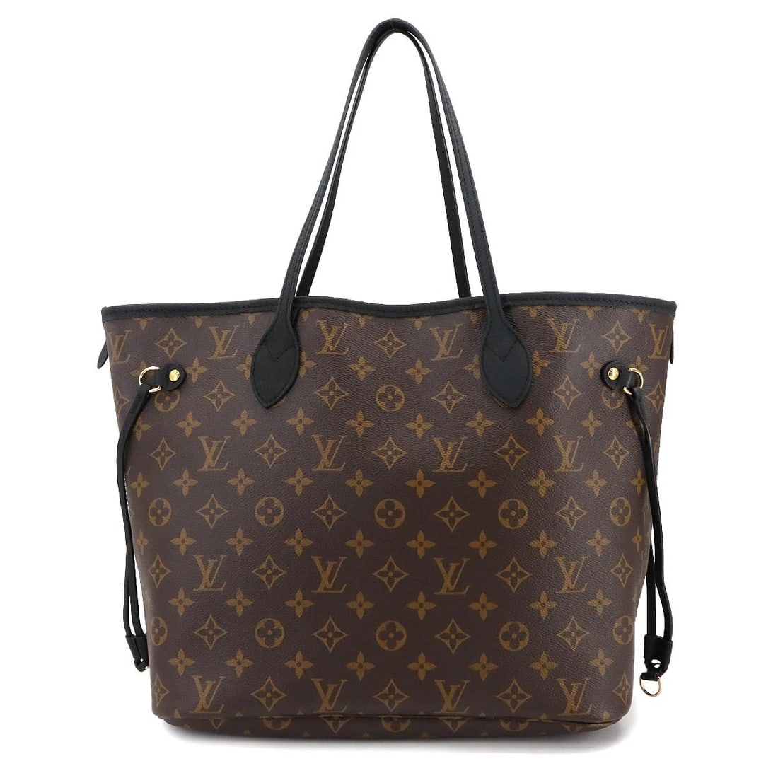 LOUIS VUITTON NEVERFULL INSIDE OUT MM TOTE BAG LEATHER: LOUIS VUITTON NEVERFULL INSIDE OUT MM TOTE BAG LEATHER Brand: LOUIS VUITTON Type: Tote Bag Material: Leather , Mongoram Canvas Color: Noir , Mongoram Size: W 12.60 inch, H 11.22 inch, D 6.30 inch