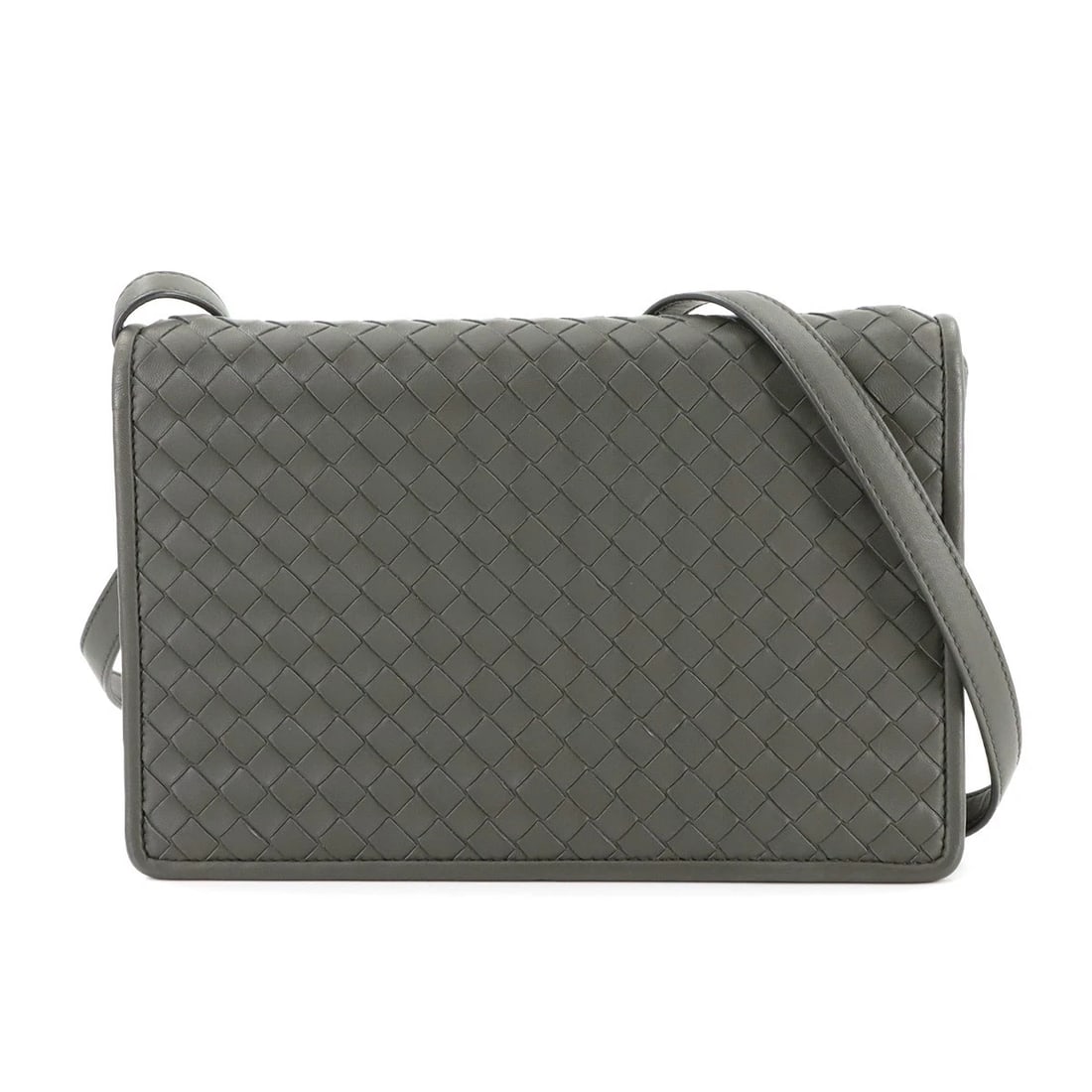 BOTTEGA VENETA INTRECCIATO SHOULDER BAG LEATHER: BOTTEGA VENETA INTRECCIATO SHOULDER BAG LEATHER Brand: BOTTEGA VENETA Type: Shoulder Bag Material: Leather Color: Khaki Green Size: W 9.84 inch, H 6.50 inch, D 1.18 inch Shoulder 52inch (132cm) A