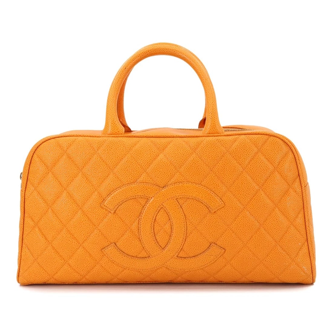 CHANEL MATELASSE BOSTON BAG LEATHER ORANGE PURSE (1 of 7)