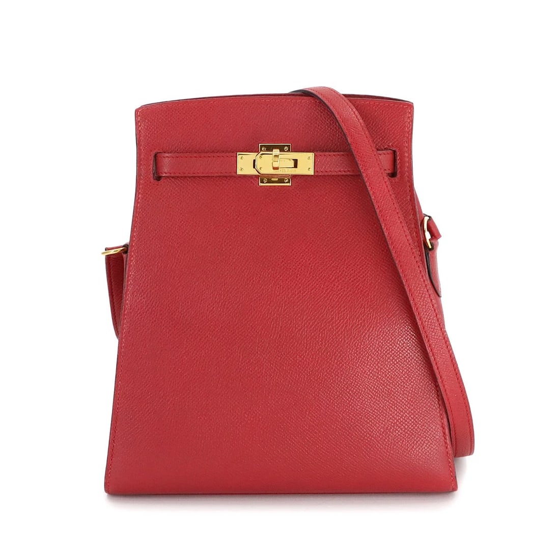 HERMES KELLY SPORT PM SHOULDER BAG COUCHEVEL PURSE: HERMES KELLY SPORT PM SHOULDER BAG COUCHEVEL PURSE Brand: HERMES Type: Shoulder Bag Material: Couchevel (Epsom) Color: Rouge Vif Size: W 7.68 inch, H 8.66 inch, D 3.15 inch Shoulder 39inch to 41.3