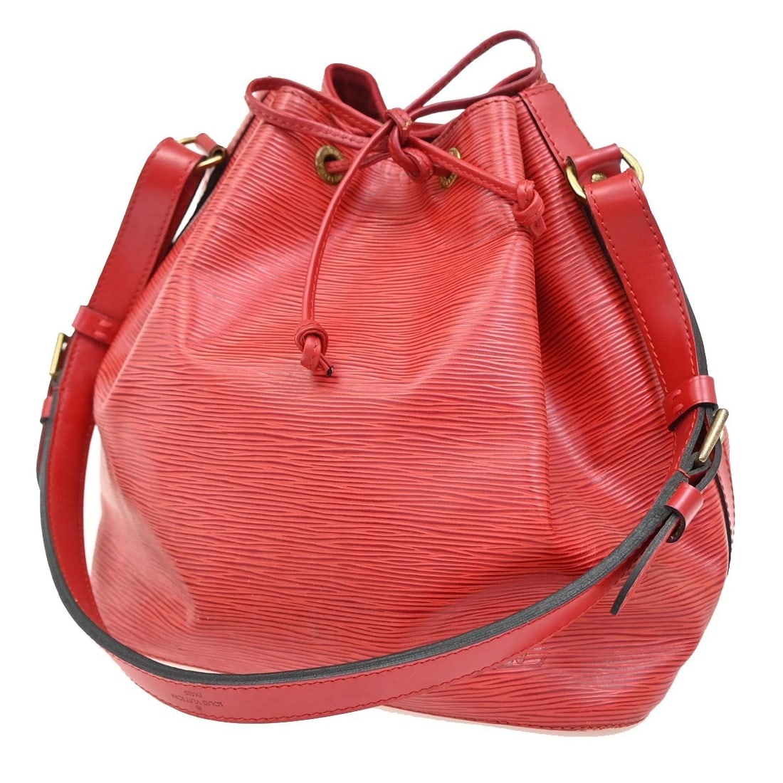 LOUIS VUITTON PETIT NOE DRAWSTRING SHOULDER BAG EPI LEATHER RED (1 of 9)