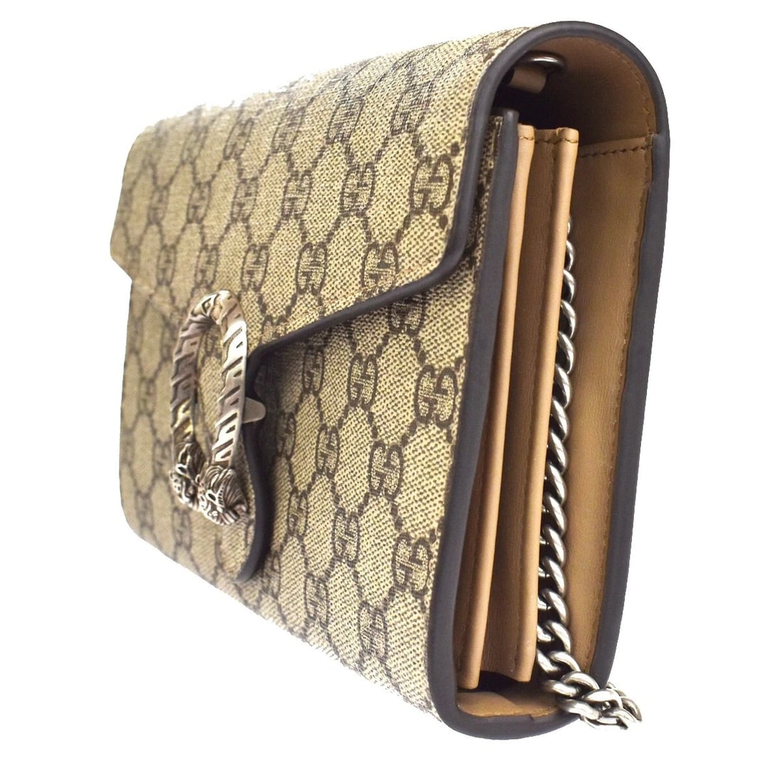 GUCCI DIONYSUS GG CHAIN 2WAY SHOULDER CLUTCH BAG SUPREME LEATHER BROWN (1 of 9)
