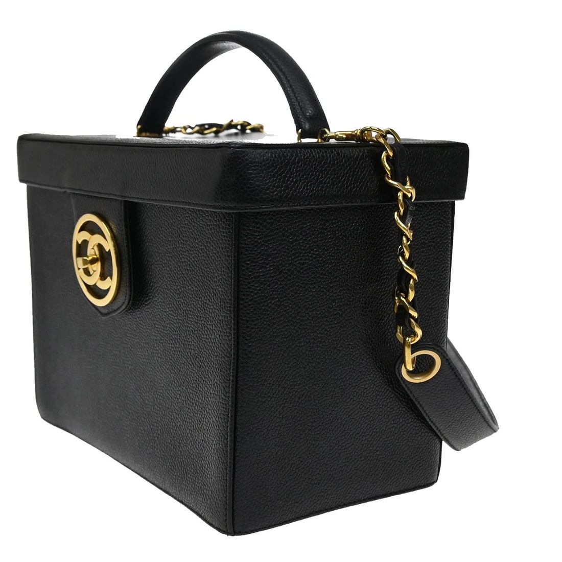 CHANEL CC VANITY 2WAY HAND BAG GRAINED CALFSKIN LEATHER (1 of 10)