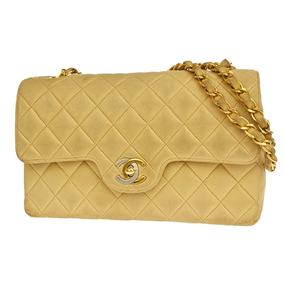 CHANEL CC DOUBLE FLAP PARIS MATELASSE 23 CHAIN SHOULDER BAG LEATHER (1 of 11)