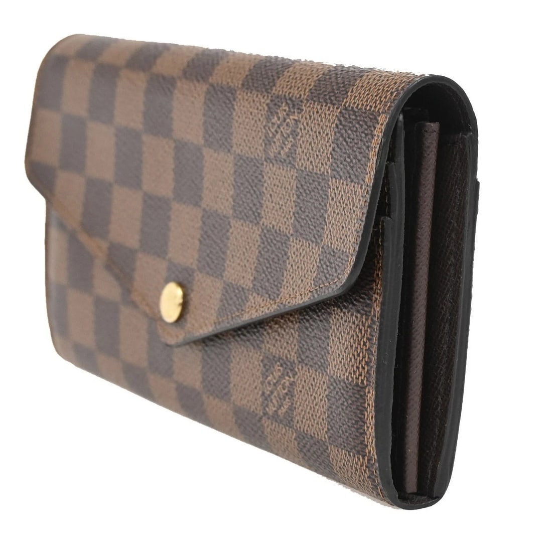 LOUIS VUITTON SARAH LONG ENVELOPE WALLET DAMIER EBENE LEATHER (1 of 6)