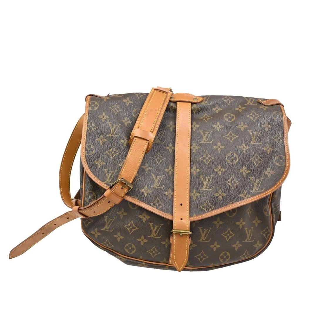 LOUIS VUITTON SAUMUR 35 SHOULDER BAG MONOGRAM LEATHER (1 of 10)