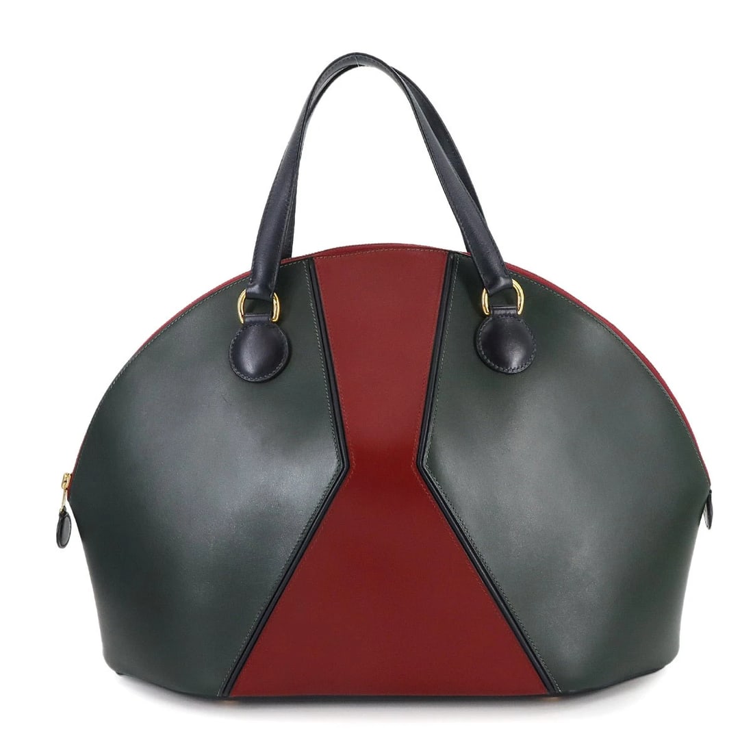 HERMES IL DE VEAU HAND BAG BOX CARF GREEN BORDEAUX NAVY PURSE: HERMES IL DE VEAU HAND BAG BOX CARF GREEN BORDEAUX NAVY PURSE Brand: HERMES Type: Hand Bag Material: Box Carf Color: Green , Bordeau , Navy Size: W 15.75 inch, H 12.60 inch, D 5.91 inch Handle 13.