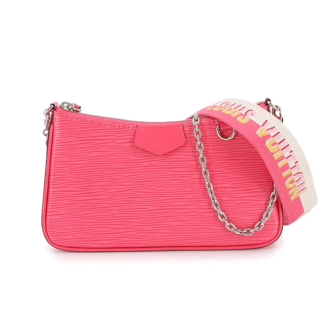 LOUIS VUITTON EPI EASY POUCH ON STRAP SHOULDER BAG: LOUIS VUITTON EPI EASY POUCH ON STRAP SHOULDER BAG Brand: LOUIS VUITTON Type: Shoulder Bag Material: Epi Leather Color: Dragon fruit pink Size: W 8.07 inch, H 4.72 inch, D 1.38 inch Shoulder 22inc