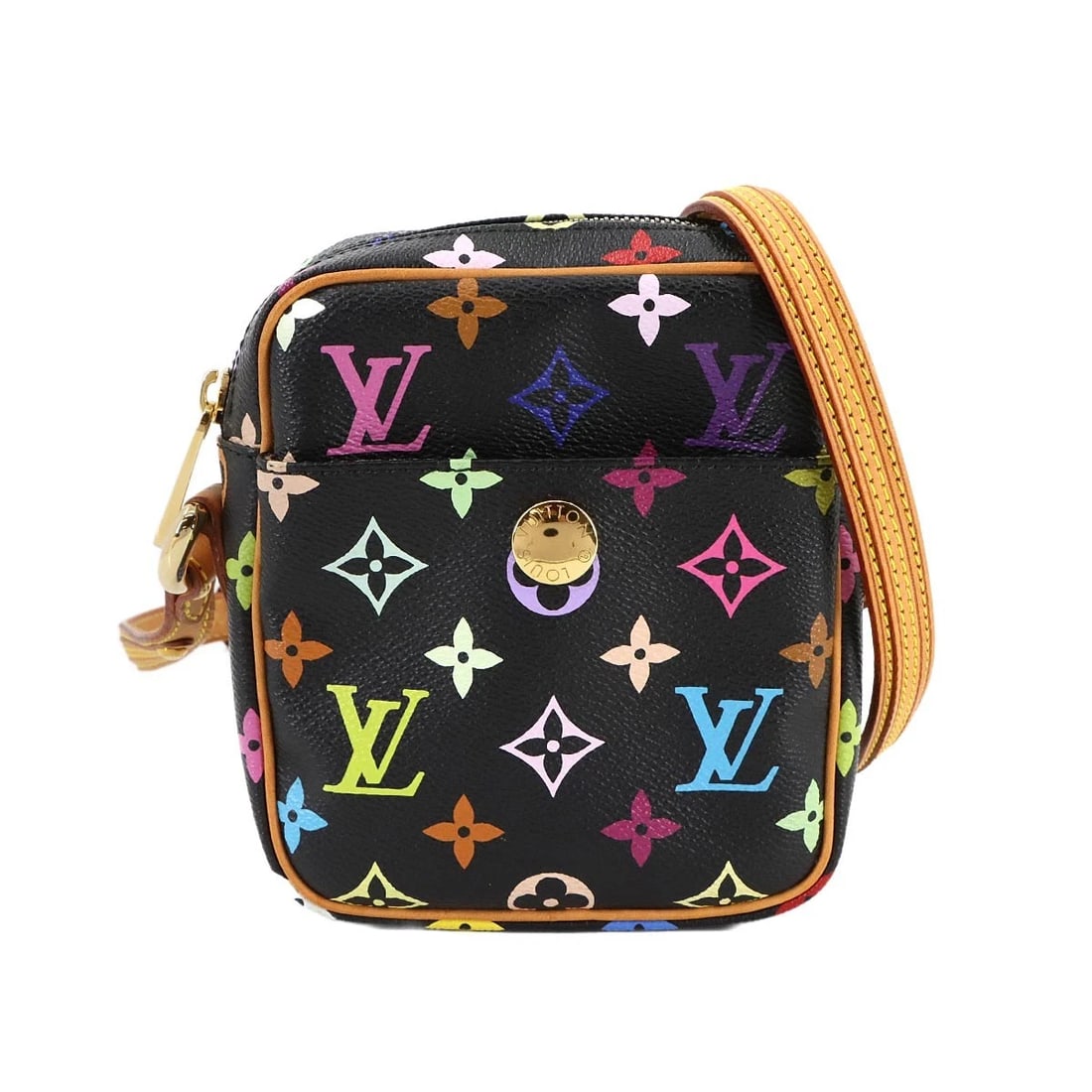 LOUIS VUITTON MONOGRAM MULTICOLOR RIFT MINI SHOULDER BAG: LOUIS VUITTON MONOGRAM MULTICOLOR RIFT MINI SHOULDER BAG Brand: LOUIS VUITTON Type: Shoulder Bag Material: Monogram Multicolor Canvas Color: Noir Size: W 5.51 inch, H 5.91 inch, D 1.57 inch Should