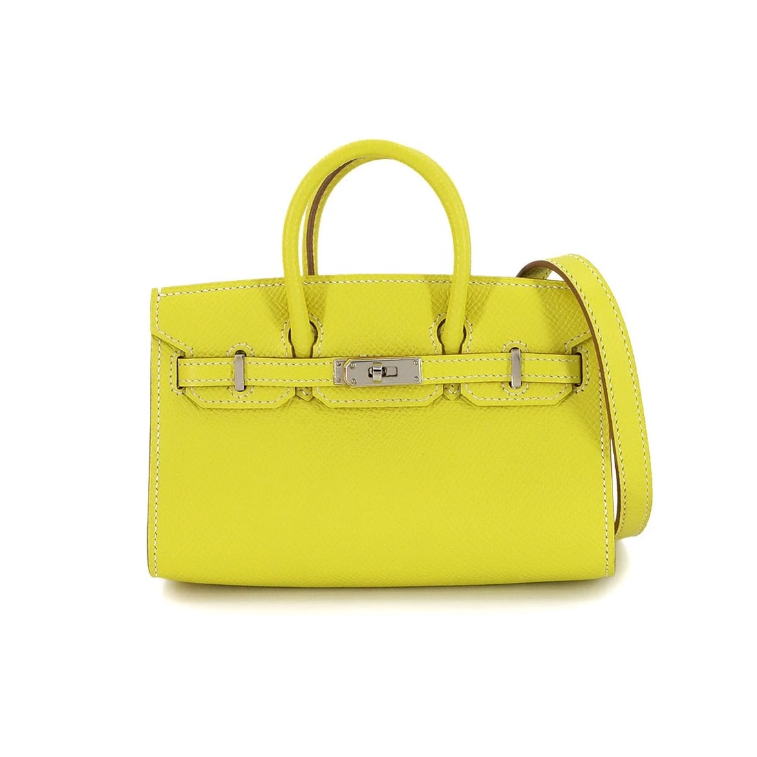 HERMES TINY BIRKIN SHOULDER BAG EPSOM LIME: HERMES TINY BIRKIN SHOULDER BAG EPSOM LIME Brand: HERMES Type: Shoulder Bag Material: Epsom Color: Lime Size: W 5.71 inch, H 3.94 inch, D 1.38 inch Handle 4.3inch (11cm) Accessories: None
