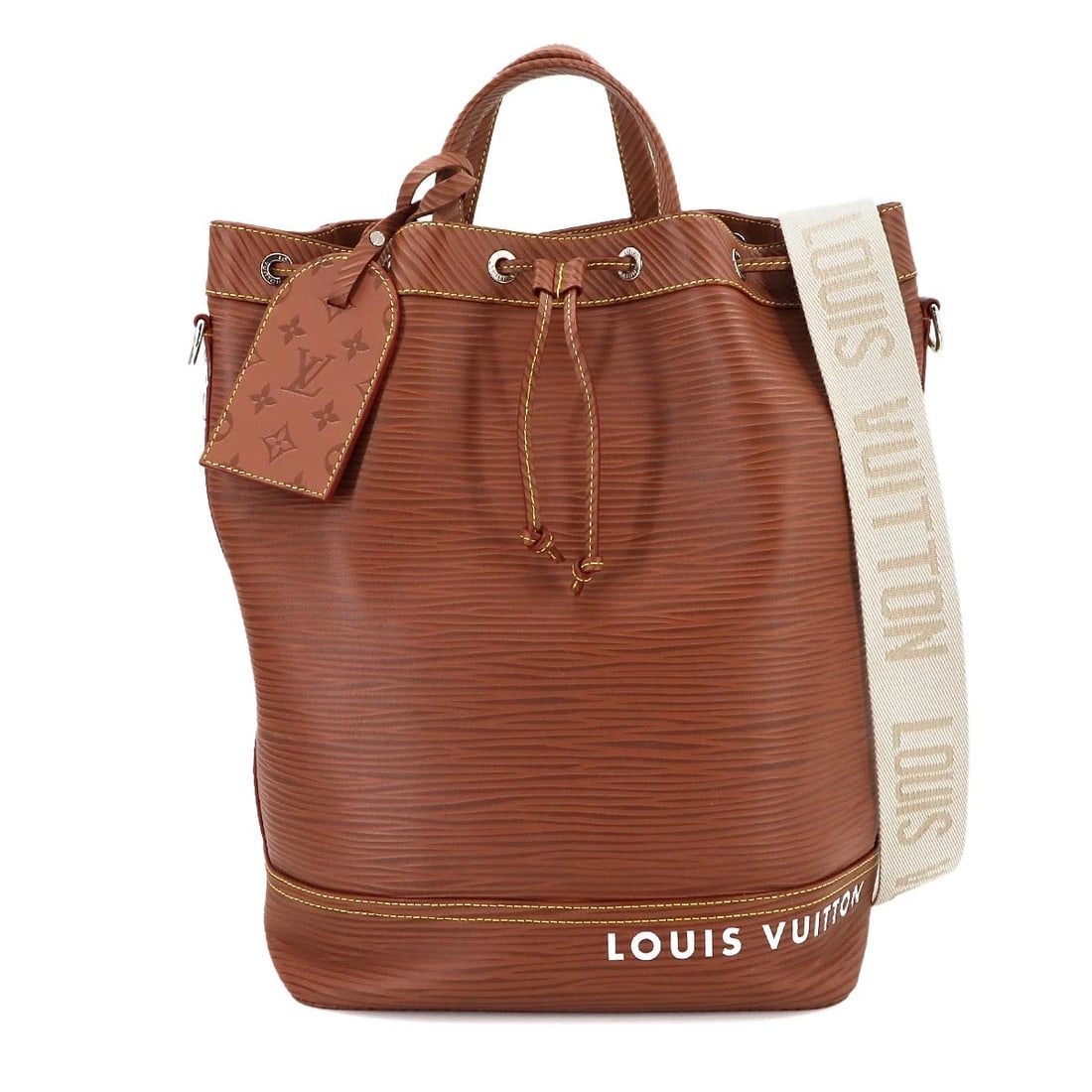 LOUIS VUITTON EPI XL MAXI NOE SLING HAND SHOULDER BAG: LOUIS VUITTON EPI XL MAXI NOE SLING HAND SHOULDER BAG Brand: LOUIS VUITTON Type: Shoulder Bag / Hand Bag Material: Epi XL Leather Color: Cognac Size: W 11.42 inch, H 15.94 inch, D 6.69 inch Should