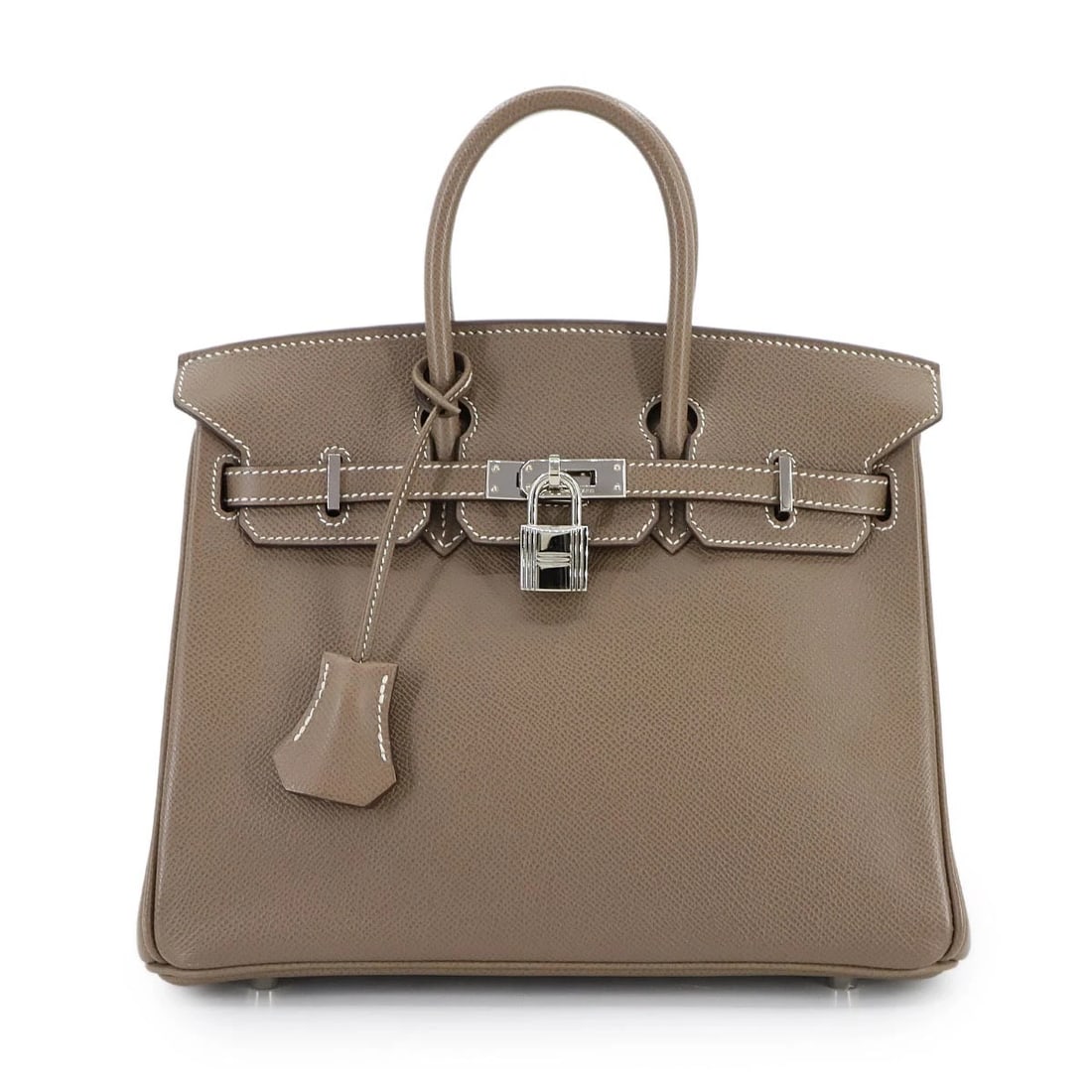 HERMES BIRKIN 25 VEAU EPSOM ETOUPE HAND BAG PURSE (1 of 7)