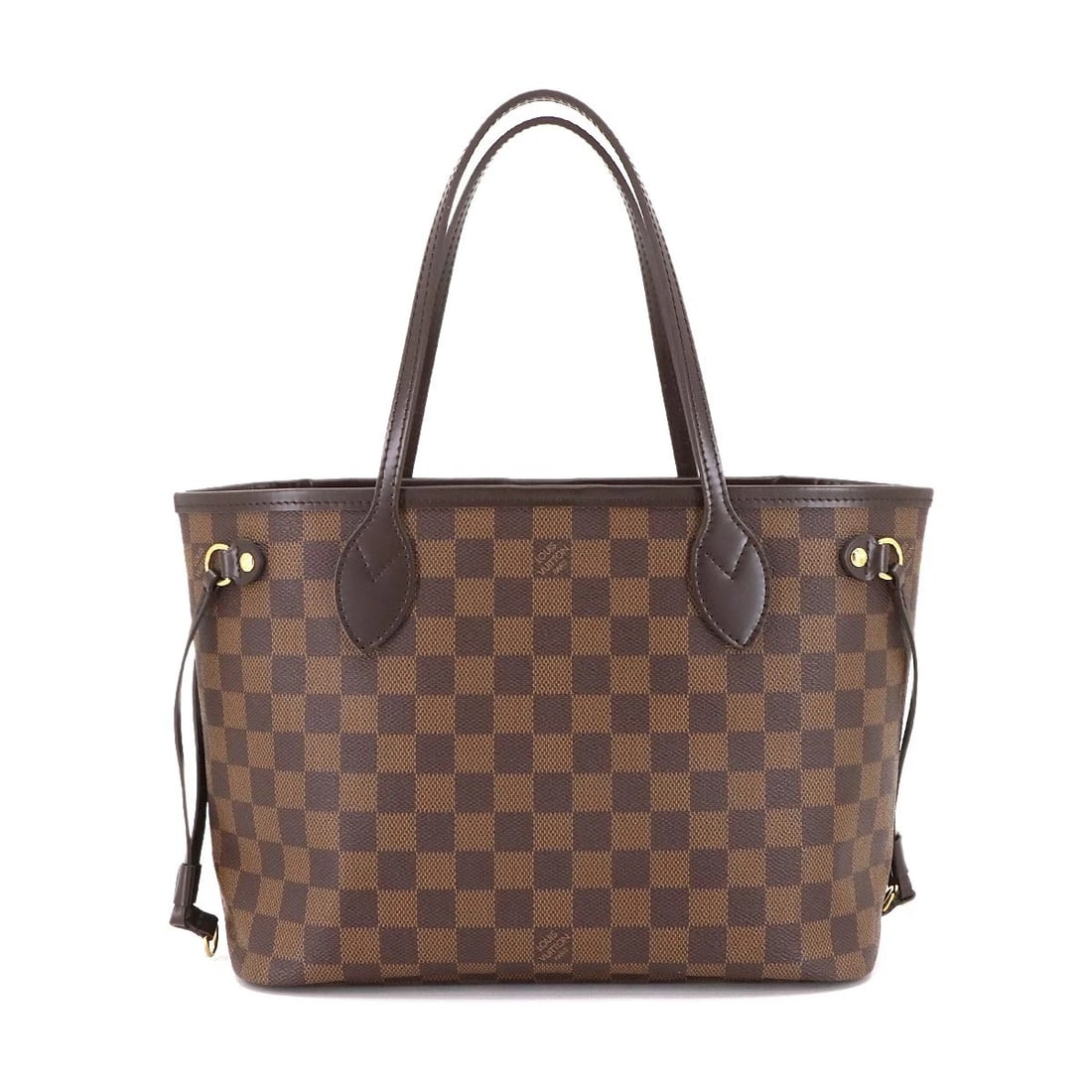 LOUIS VUITTON DAMIER NEVERFULL PM TOTE BAG EBENE PURSE: LOUIS VUITTON DAMIER NEVERFULL PM TOTE BAG EBENE PURSE Brand: LOUIS VUITTON Type: Tote Bag Material: Damier Canvas Color: Ebene Size: W 11.02 inch, H 8.46 inch, D 4.92 inch Handle 15.4inch (39cm)