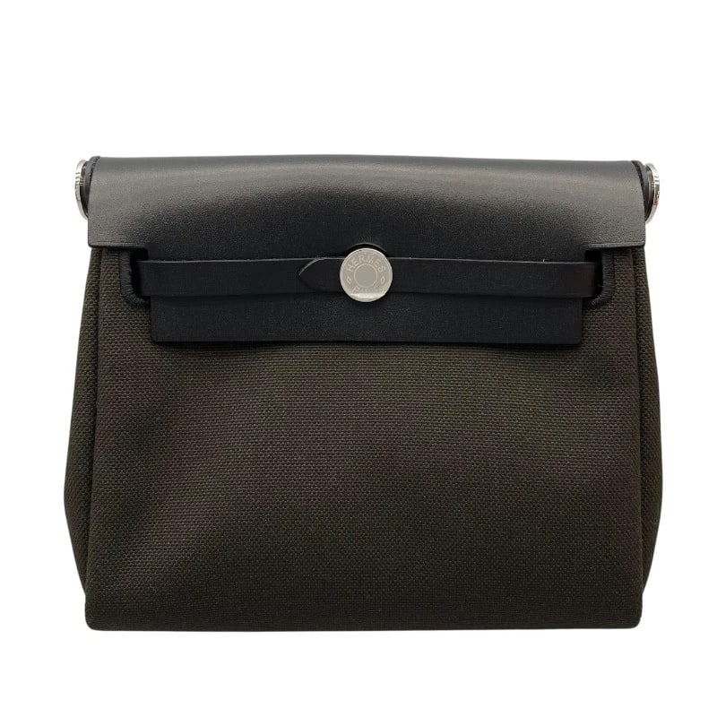 HERMES ALE ZIP 20 SHOULDER BAG: HERMES Ale Zip 20 Shoulder Bag Brand: HERMES Type: Shoulder Bag Material: Toile/Hunter Color: Duck Bronze x Black SilverHardware Size: W7.9 x H6.7x D2.8inch Shoulder:39.4inch Accessories: