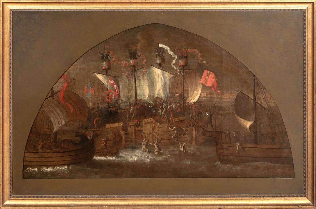 THE BATTLE OF SLUYS OIL PAINTING (1 of 9)