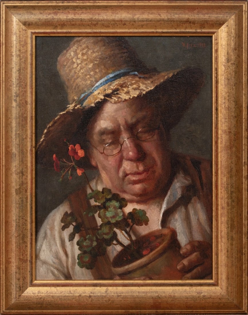 PORTRAIT OF THE ARDENT GARDENER OIL PAINTING (1 of 9)