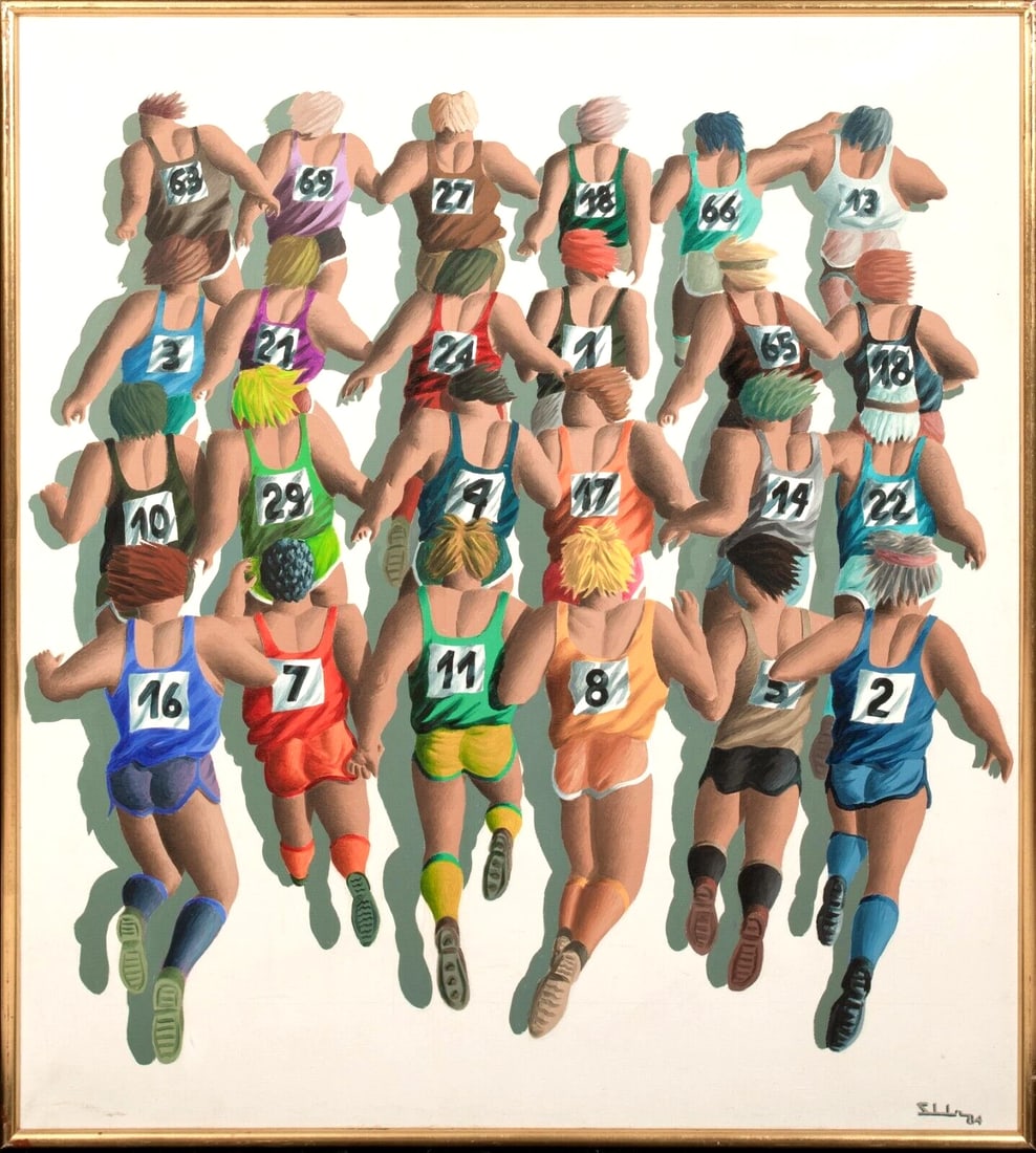 MARATHON RUNNERS OIL PAINTING (1 of 9)