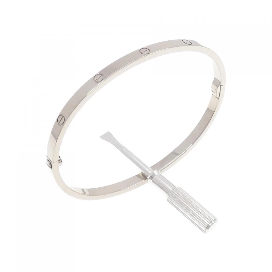 CARTIER LOVE BRACELET SMALL: Cartier Love Bracelet Small Brand: Cartier Type: Bracelet Material: 750 White Gold Color: White Gold Size: 16.5cm Accessories: None Accessories Notice: When purchasing pre-owned goods, ple