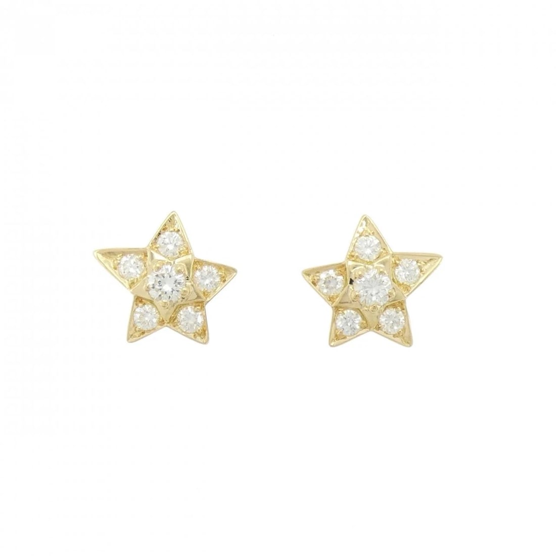 CHANEL COMET EARRINGS: Chanel Comet Earrings Brand: CHANEL Type: Earrings Material: 750 Yellow Gold Main Stone/Creation Natural Color: Yellow Gold Size: ActualSize HxW: 13.1mmx14.1mm Accessories: None Accessories