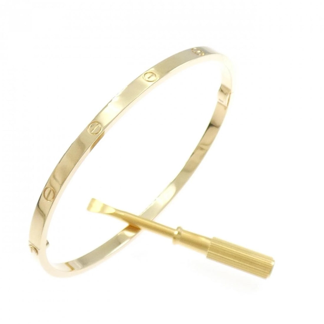 CARTIER LOVE BRACELET SMALL: Cartier Love Bracelet Small Brand: Cartier Type: Bracelet Material: 750 Yellow Gold Color: Yellow Gold Size: 18.5cm(19) Accessories: None Accessories Notice: When purchasing pre-owned goods,