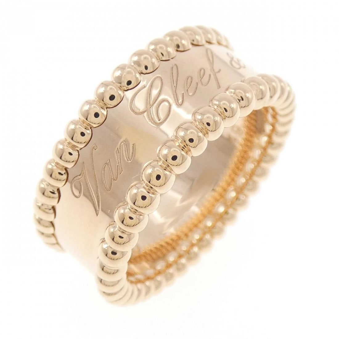 VAN CLEEF & ARPELS PERRELET SENIOR TULLE RING: Van Cleef & Arpels PERRELET Senior Tulle Ring Brand: Van Cleef & Arpels Type: Ring Material: 750 Pink Gold Color: Pink Gold Size: 5 (US size) Accessories: None Accessories Notice: When