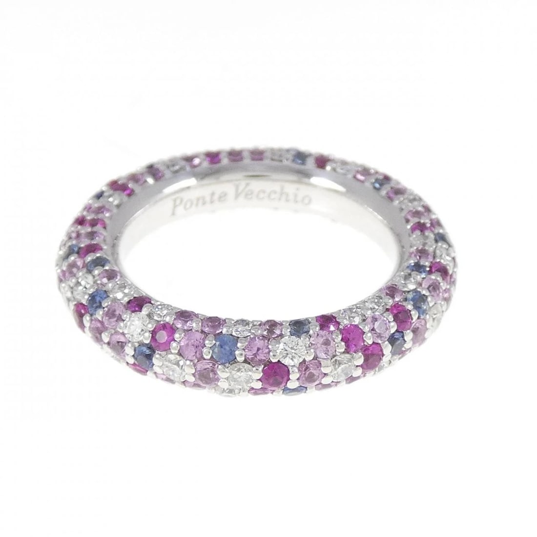 PONTE VECCHIO ETERNO RING: Ponte Vecchio Eterno Ring Brand: Ponte Vecchio Type: Ring Material: K18 White Gold Main Stone/Creation Sapphire 2.53CT Color: White Gold Size: 5 (US size) Accessories: None Accessories