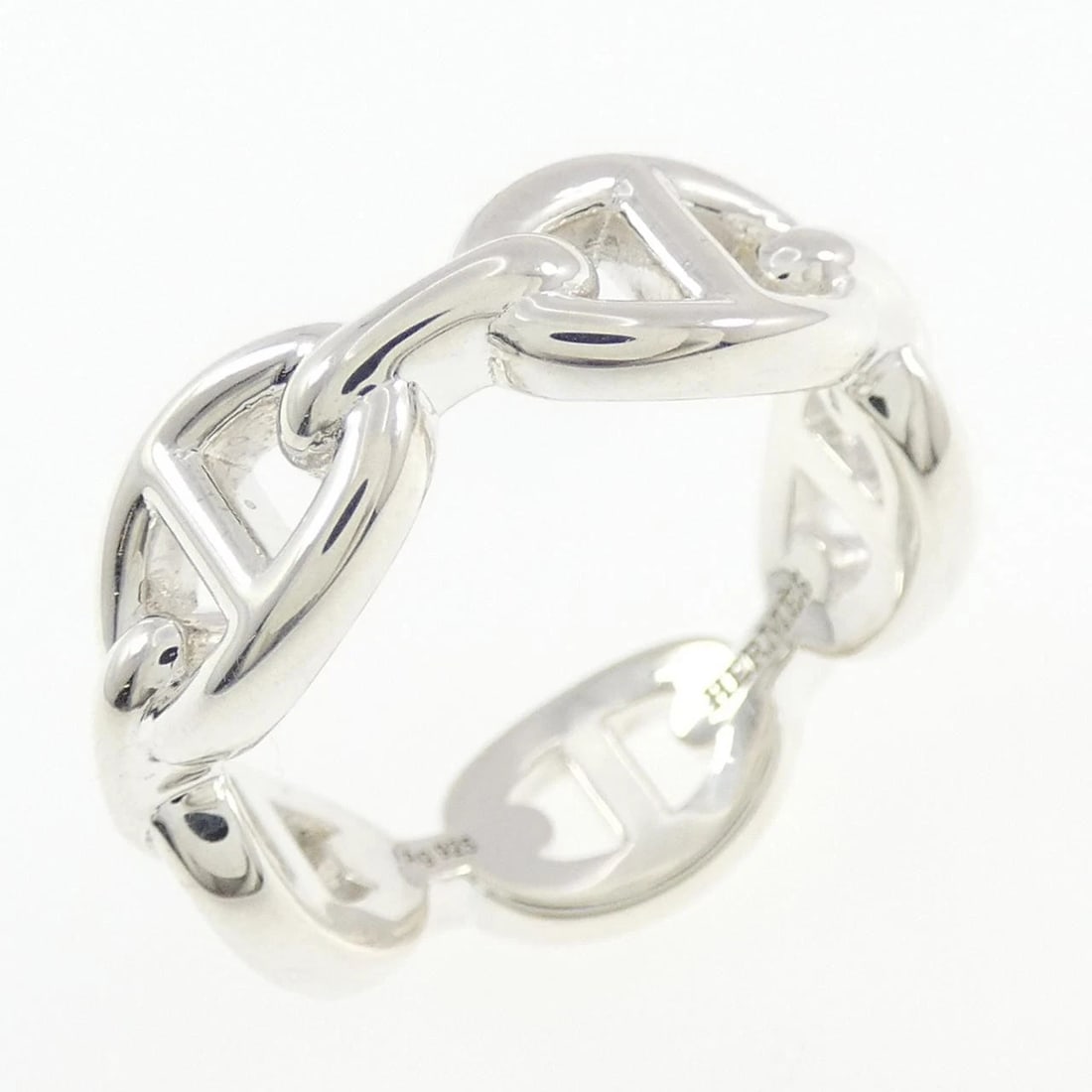HERMES CHAINE D'ANCRE ENCHENE RING: HERMES Chaine d'Ancre Enchene Ring Brand: HERMES Type: Ring Material: 925 Silver Color: Silver Size: 6.5 (US size) (53) Accessories: None Accessories Notice: When purchasing pre-owned goods,