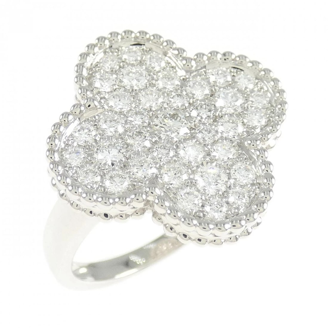 VAN CLEEF & ARPELS MAGIC ALHAMBRA RING: Van Cleef & Arpels Magic Alhambra Ring Brand: Van Cleef & Arpels Type: Ring Material: 750 White Gold Main Stone/Creation Natural Color: White Gold Size: 7.5-8 (US size) Accessories: None A