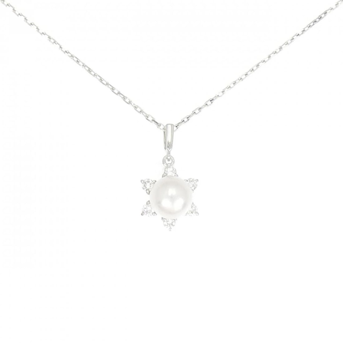 MIKIMOTO AKOYA PEARL NECKLACE: MIKIMOTO Akoya Pearl Necklace Brand: MIKIMOTO Type: Necklace Material: K18 White Gold Main Stone/Creation Akoya Pearl Color: White Gold Size: 38cm Accessories: None Accessories Notice: When