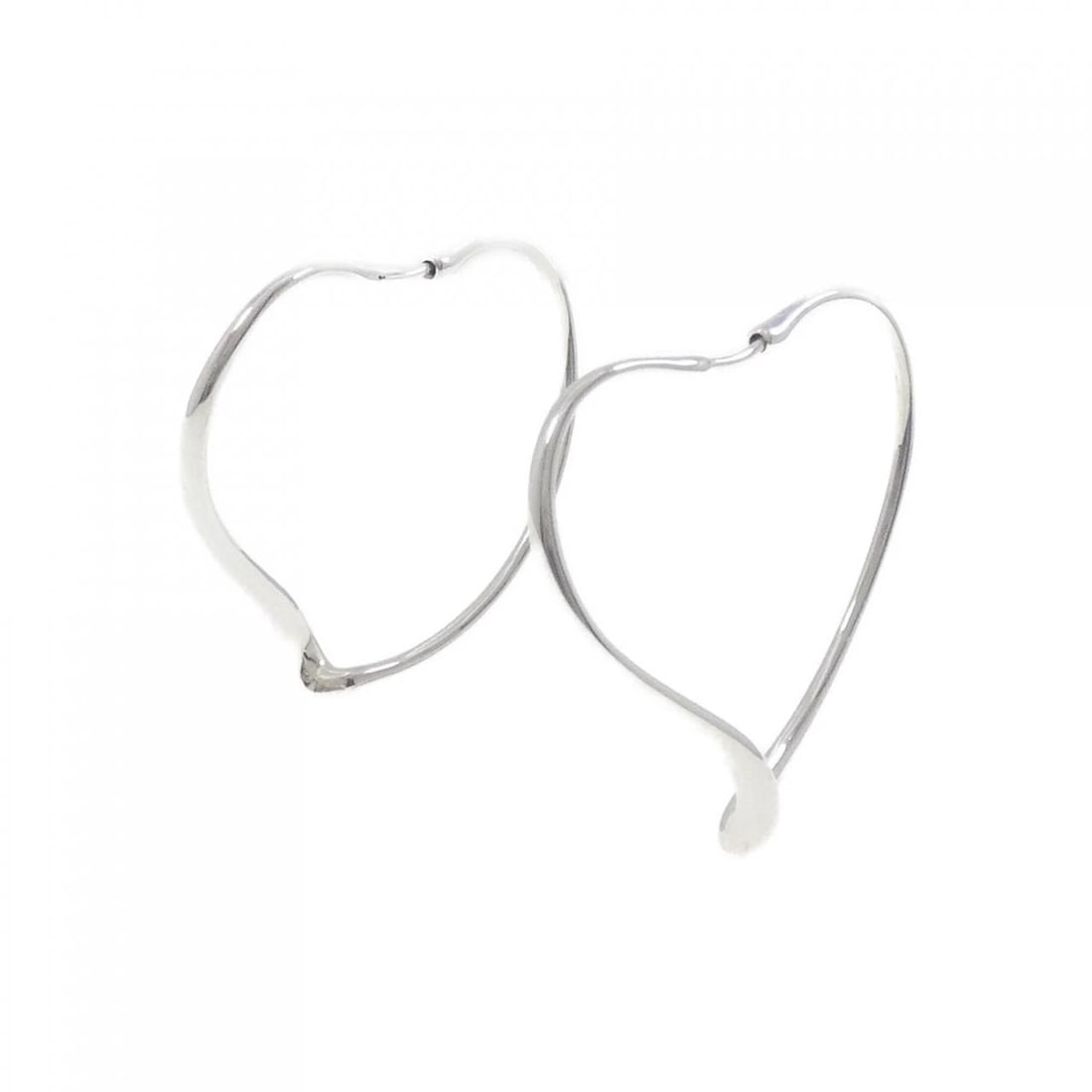 TIFFANY OPEN HEART HOOP EARRINGS: Tiffany Open Heart Hoop Earrings Brand: Tiffany Type: Earrings Material: 925 Silver Color: Silver Size: ActualSize HxW: 39.8mmx2.8mm Accessories: None Accessories Notice: When purchasing