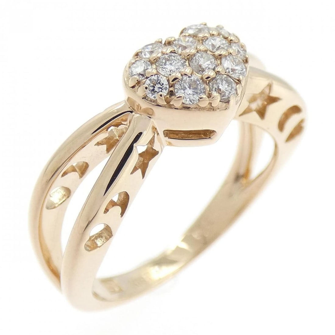 PONTE VECCHIO HEART RING: Ponte Vecchio Heart Ring Brand: Ponte Vecchio Type: Ring Material: K18 Pink Gold Main Stone/Creation Natural Color: Pink Gold Size: 4.5-5 (US size) Accessories: None Accessories Notice: When