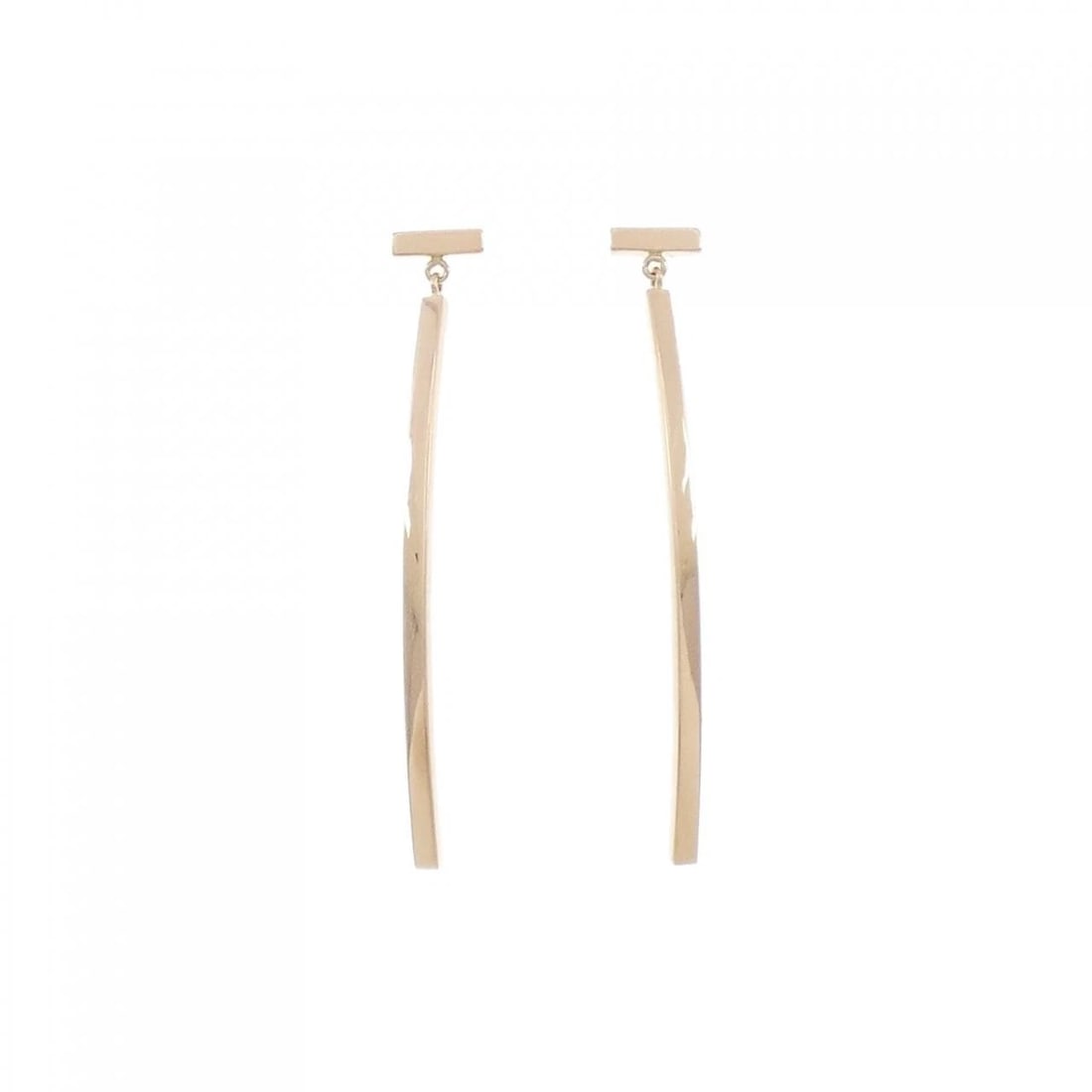 TIFFANY T WIRE EARRINGS: Tiffany T Wire Earrings Brand: Tiffany Type: Earrings Material: 750 Pink Gold Color: Pink Gold Size: HxW: 42.6mmx6.3mm Accessories: None Accessories Notice: When purchasing pre-owned goods,