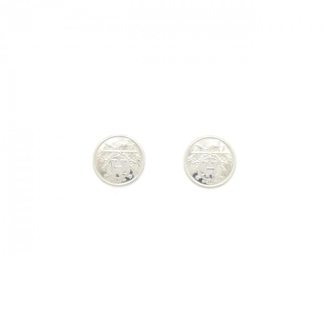 HERMES EX LIBRIS TPM EARRINGS: HERMES Ex Libris TPM Earrings Brand: HERMES Type: Earrings Material: 925 Silver Color: Silver Size: ActualSize Diameter: 8.4mm Accessories: None Accessories Notice: When purchasing pre-owned