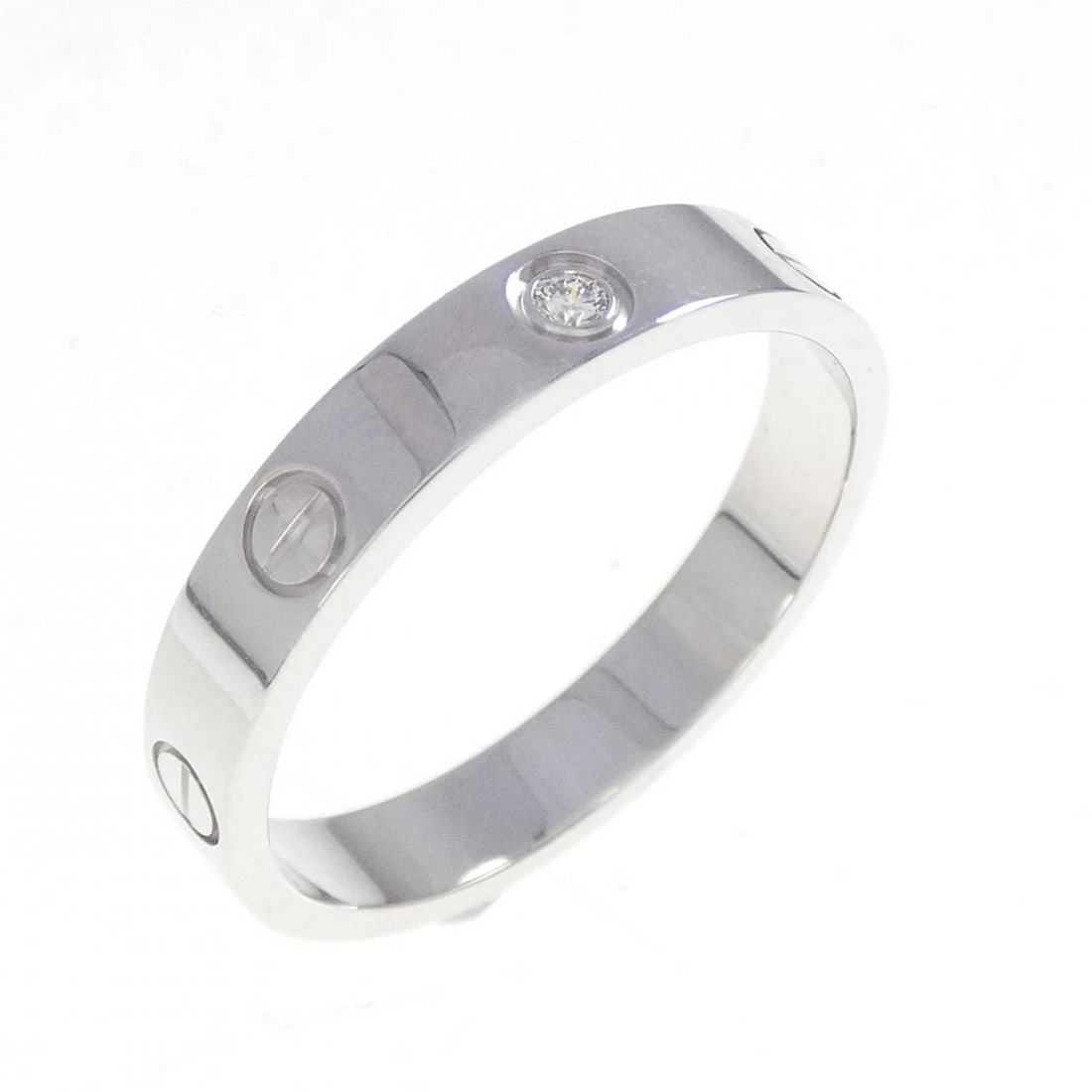 CARTIER MINI LOVE 1P RING: Cartier MINI LOVE 1P Ring Brand: Cartier Type: Ring Material: 750 White Gold Main Stone/Creation Natural Color: White Gold Size: 9.5-10 (US size) (60) Accessories: None Accessories Notice: