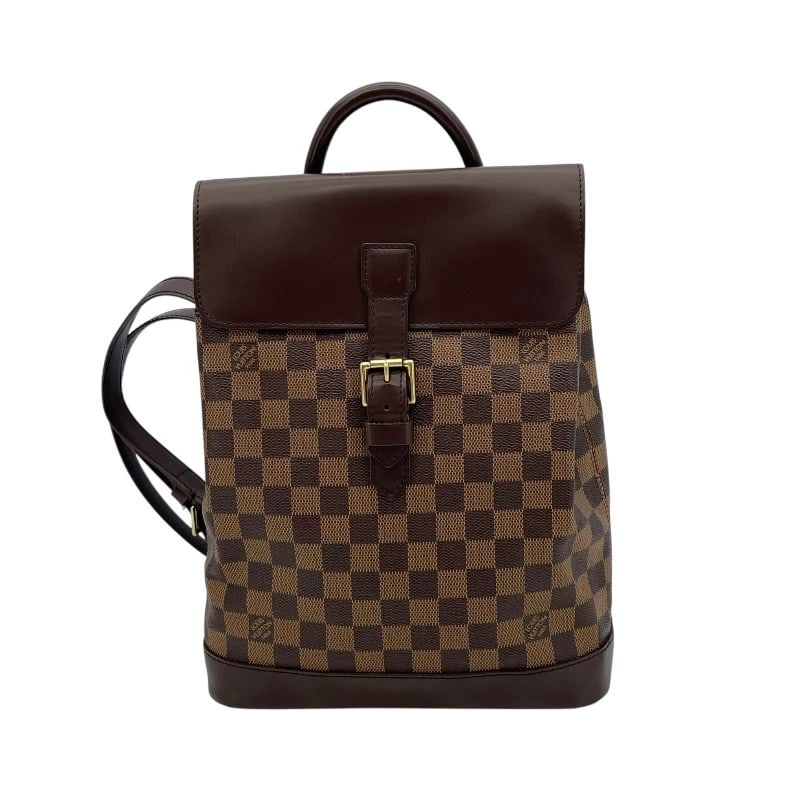 LOUIS VUITTON SOHO BACKPACK: LOUIS VUITTON Soho Backpack Brand: LOUIS VUITTON Type: Backpack Â· Daypack Material: Damier canvas Color: Brown Size: W9.6 x H13.0x D3.7inch Shoulder:25.6inch Accessories: None Accessories