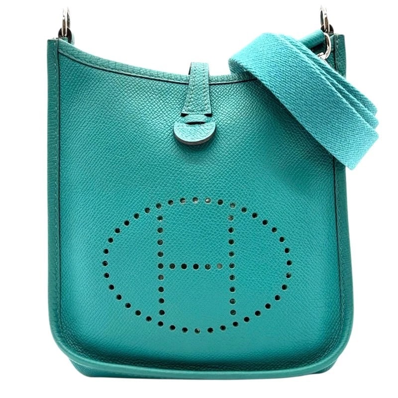 HERMES EVELYN TPM SHOULDER BAG: HERMES Evelyn TPM Shoulder Bag Brand: HERMES Type: Shoulder Bag Material: Epsom Color: Vert Verone SilverHardware Size: W6.7 x H7.9x D2.0inch Shoulder:43.3inch Accessories: None Accessories