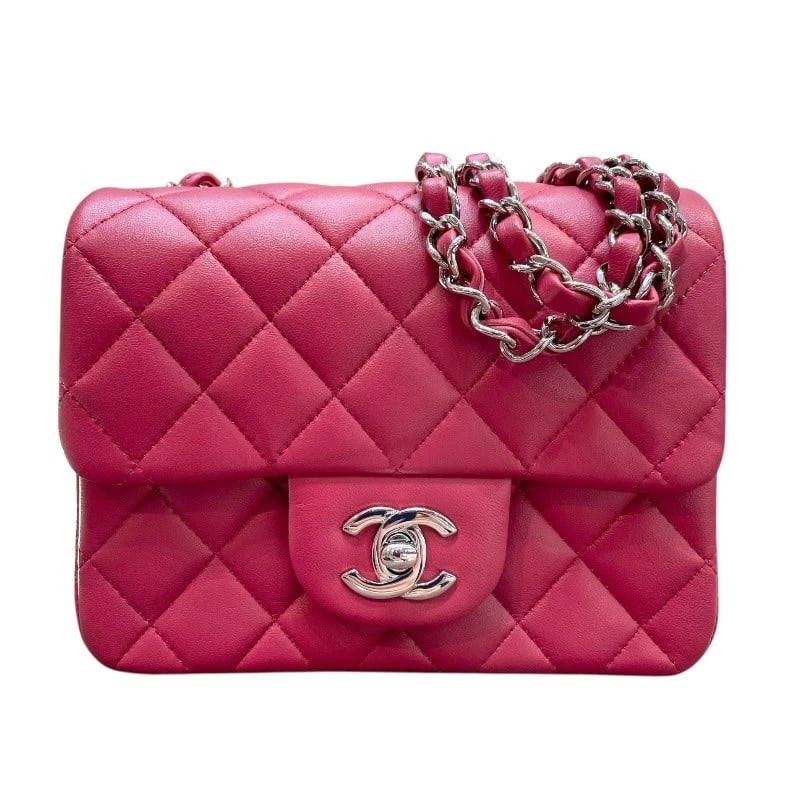 CHANEL MINIMA TRASSE SHOULDER BAG: CHANEL Minima Trasse Shoulder Bag Brand: CHANEL Type: Shoulder Bag Material: Ram Color: Pink xSilverHardware Size: W6.7 x H4.7x D3.0inch Shoulder:41.3inch Accessories: None Accessories Not
