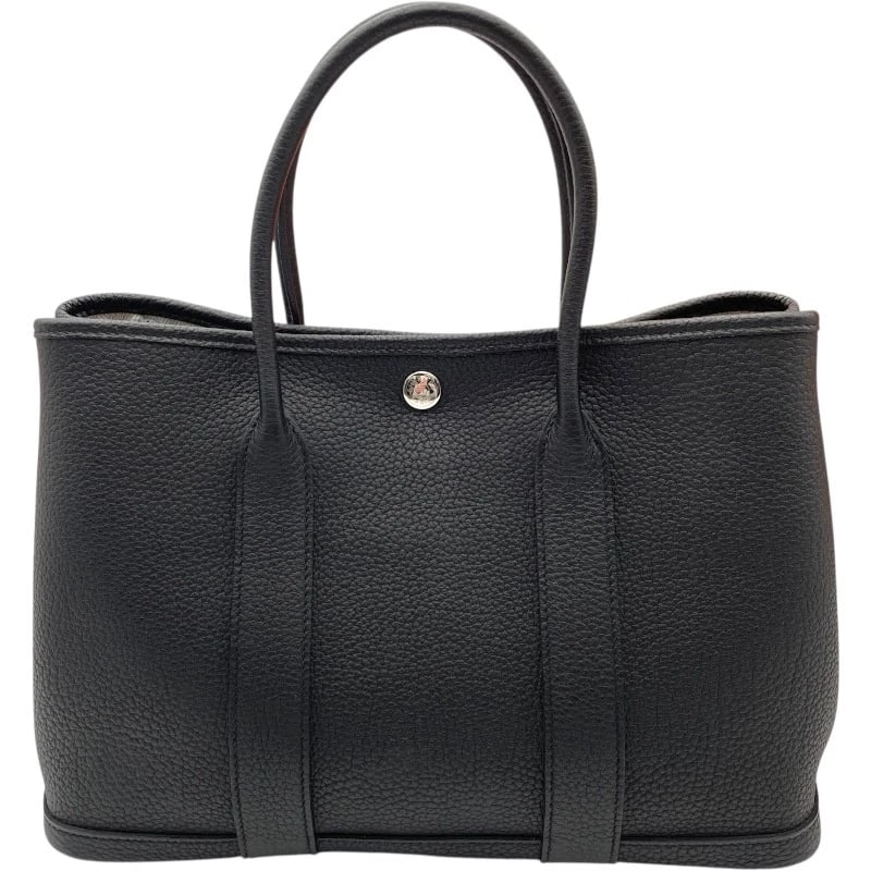 HERMES GARDEN PARTY TPM HANDBAG: HERMES Garden party TPM Handbag Brand: HERMES Type: Handbag Material: Negonda Color: Black SilverHardware Size: W11.8 x H8.3x D5.5inch Accessories: None Accessories Notice: When purchasing