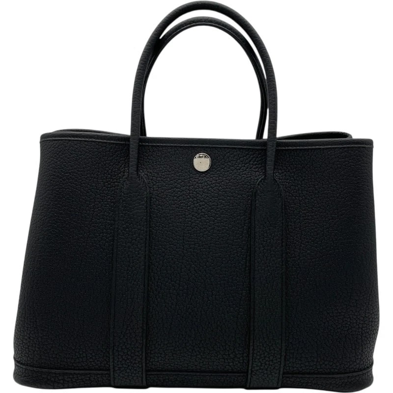 HERMES GARDEN PARTY TPM HANDBAG: HERMES Garden party TPM Handbag Brand: HERMES Type: Handbag Material: Negonda Color: Black SVHardware Size: W11.8 x H8.3x D5.3inch Accessories: None Accessories Notice: When purchasing