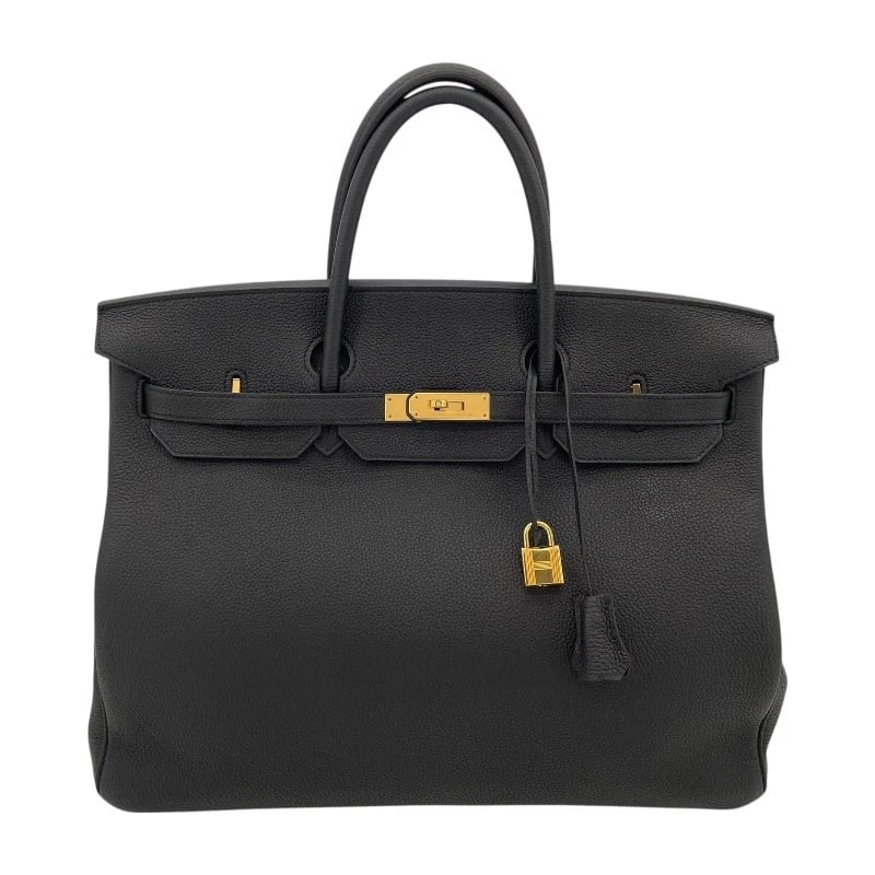 HERMES BIRKIN 40 HANDBAG: HERMES Birkin 40 Handbag Brand: HERMES Type: Handbag Material: Togo Color: Black Gold Hardware Size: W15.7 x H11.8x D7.9inch Accessories: None Accessories Notice: When purchasing pre-owned