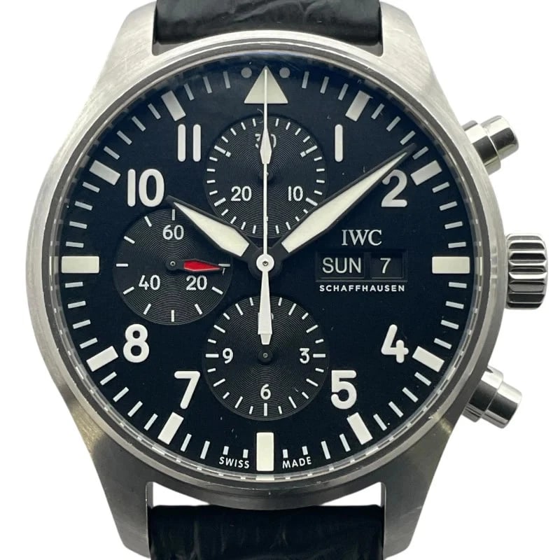 IWC PILOT WATCH CHRONOGRAPH BLACK WATCH (1 of 8)